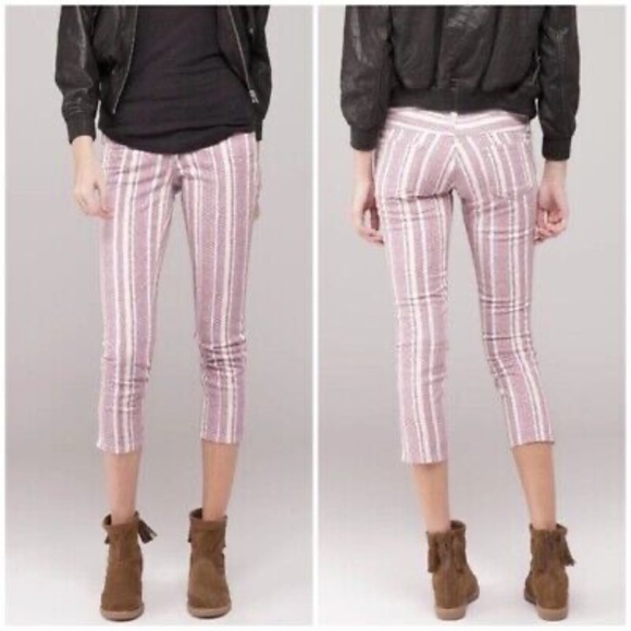 Isabel Marant Etoile Cooper Cropped Striped Jeans 44 - Picture 1 of 9